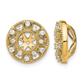 14k 1/4 carat Diamond Fancy Circle Earring Jackets