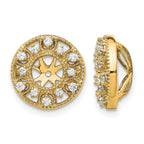 14k 1/4 carat Diamond Fancy Circle Earring Jackets