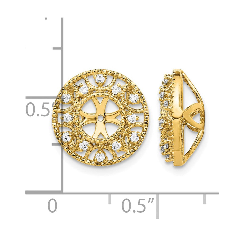 14k 1/4 carat Diamond Fancy Circle Earring Jackets