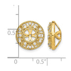 14k 1/4 carat Diamond Fancy Circle Earring Jackets