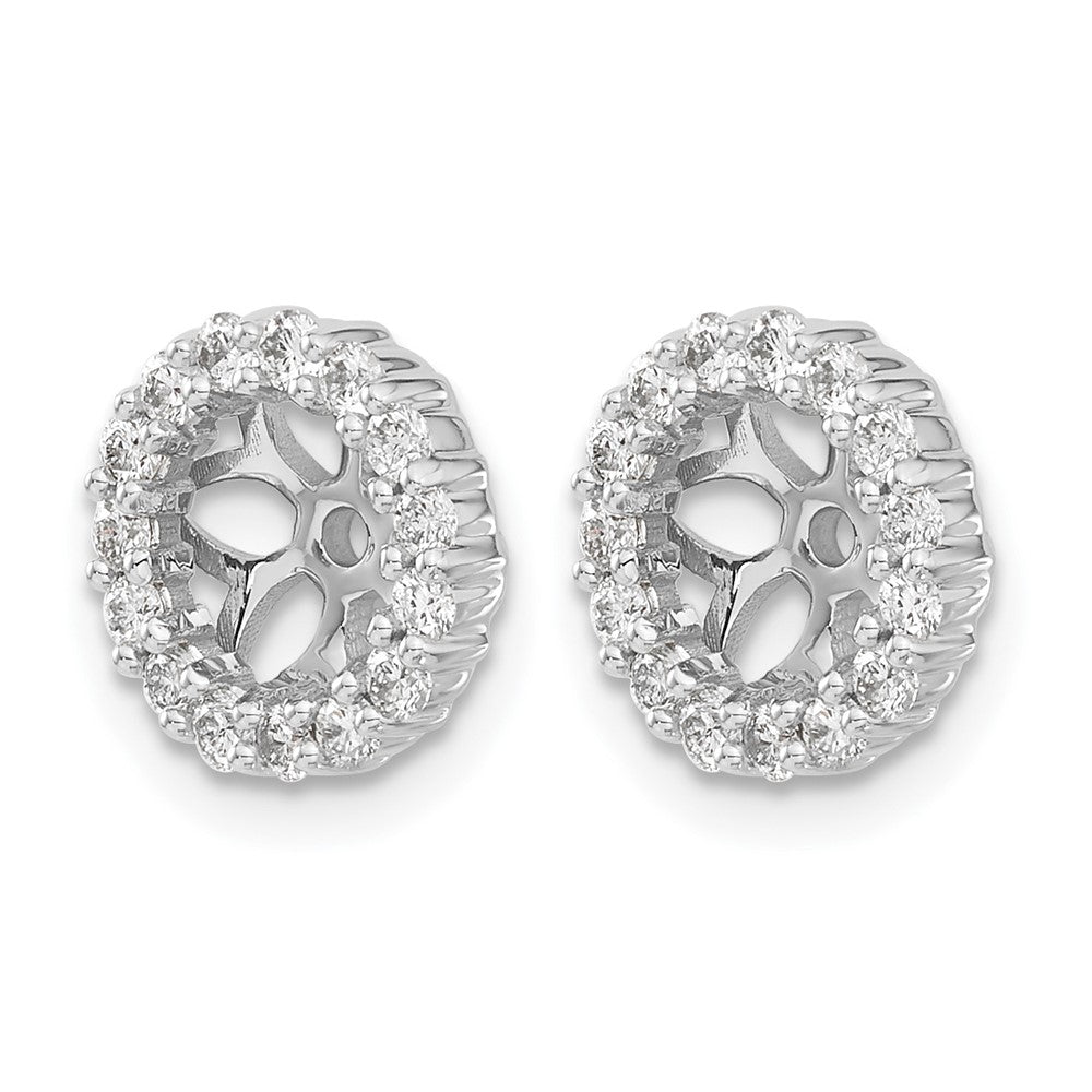 14k White Gold 1/2 carat Lab Grown Diamond VS/SI+ G+ with 5.25 mm Opening Complete Earring Jackets
