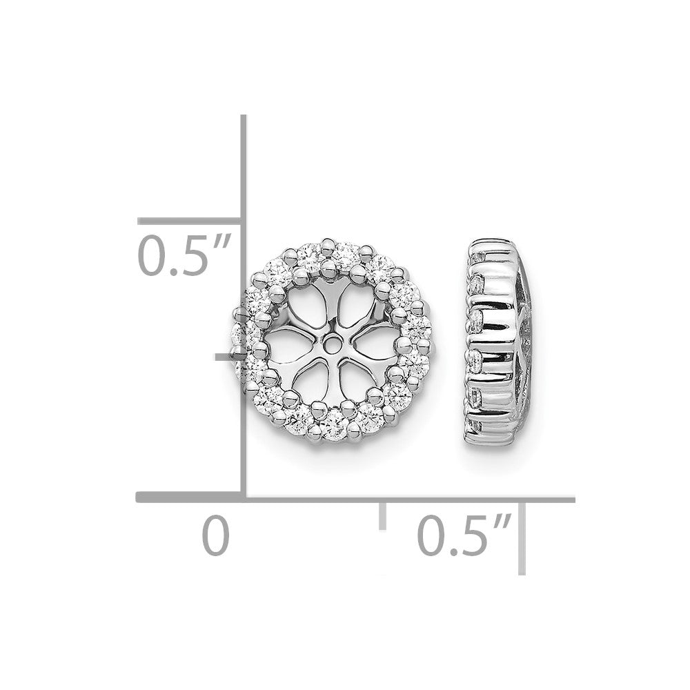 14k White Gold 1/2 carat Lab Grown Diamond VS/SI+ G+ with 5.25 mm Opening Complete Earring Jackets