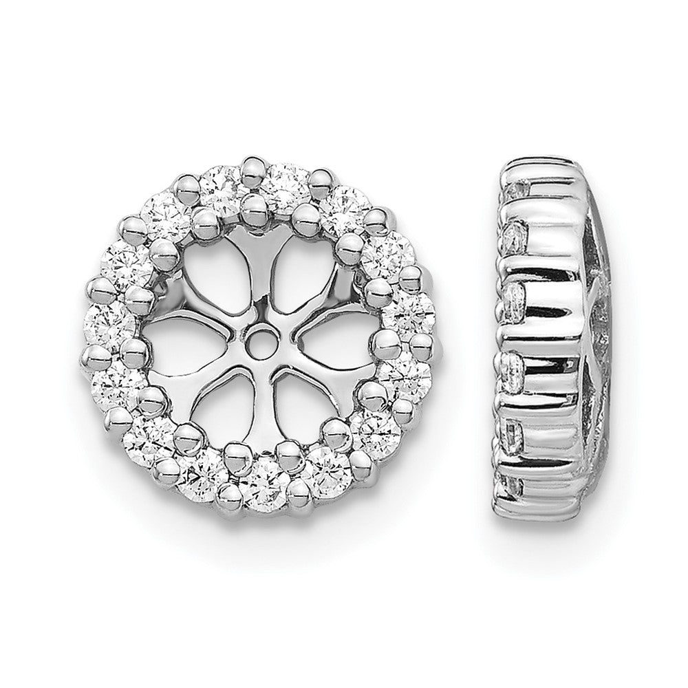 14k White Gold 1/2 carat Lab Grown Diamond VS/SI+ G+ with 5.25 mm Opening Complete Earring Jackets