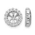 14k White Gold 1/2 carat Lab Grown Diamond VS/SI+ G+ with 5.25 mm Opening Complete Earring Jackets