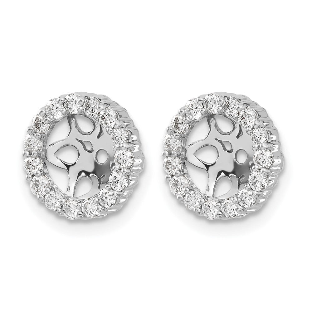 14k White Gold 1/2 carat Diamond Circle Earring Jackets