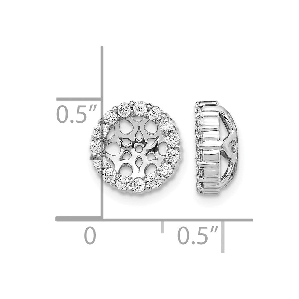 14k White Gold 1/2 carat Diamond Circle Earring Jackets