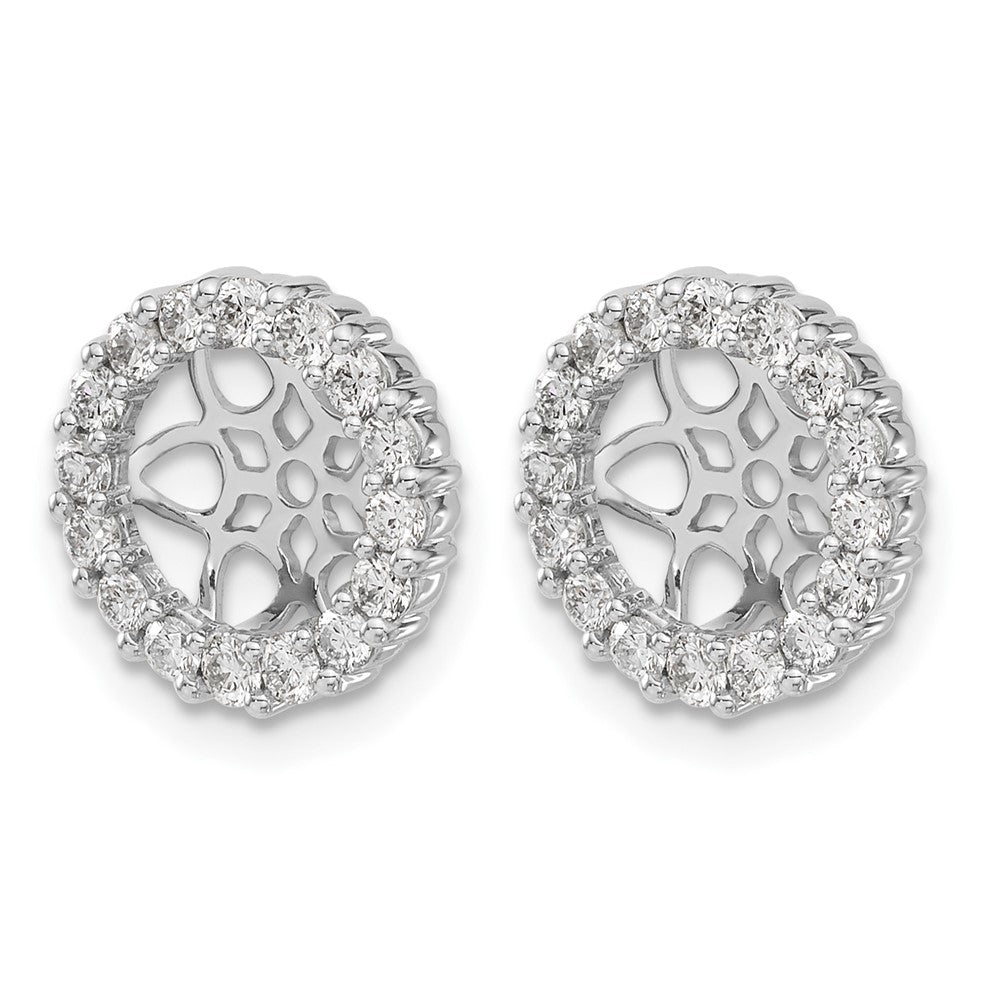 14k White Gold 3/4 carat Lab Grown Diamond VS/SI+ G+ with 7.5 mm Opening Complete Earring Jackets