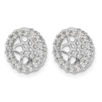 14k White Gold 3/4 carat Lab Grown Diamond VS/SI+ G+ with 7.5 mm Opening Complete Earring Jackets