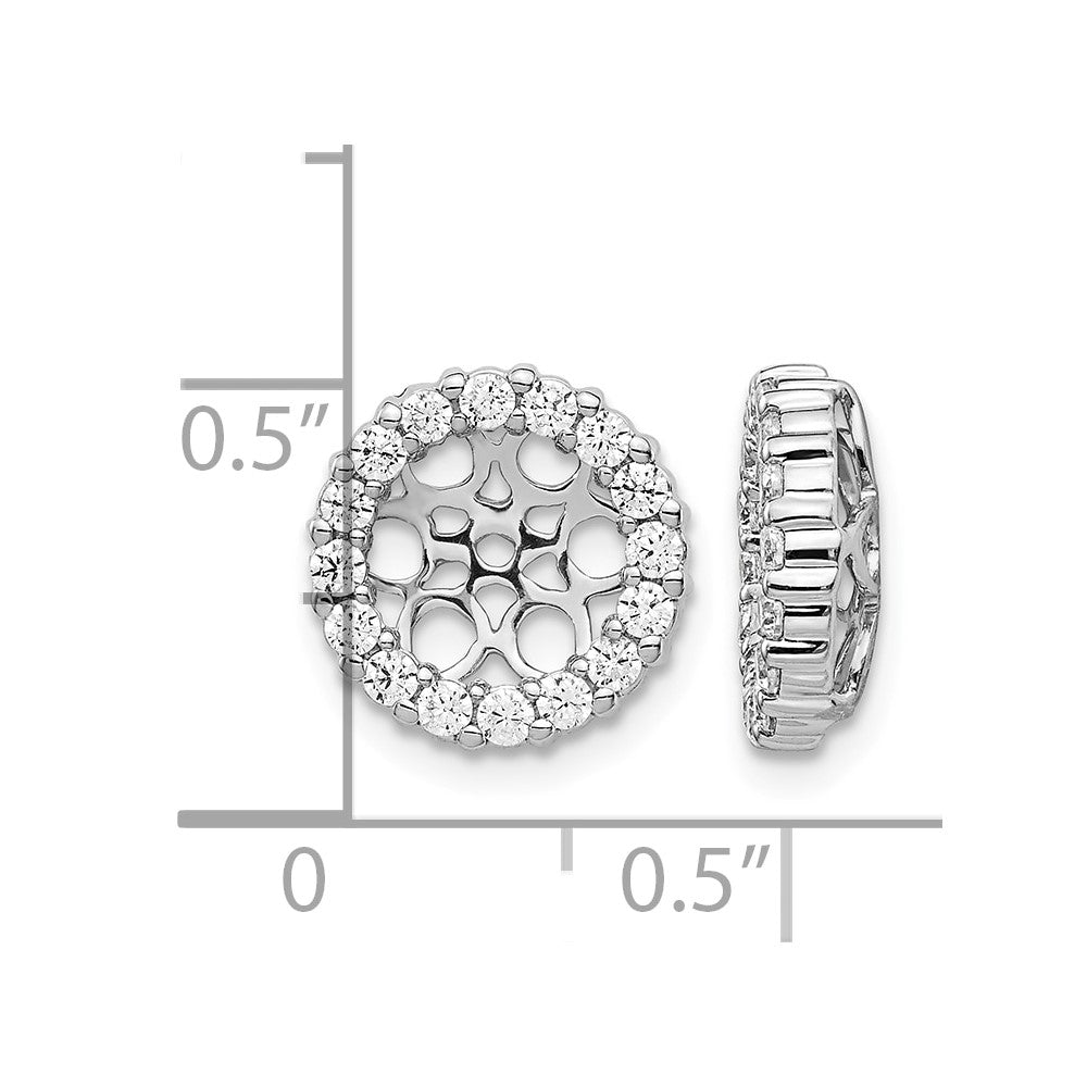 14k White Gold 3/4 carat Diamond Circle Earring Jackets