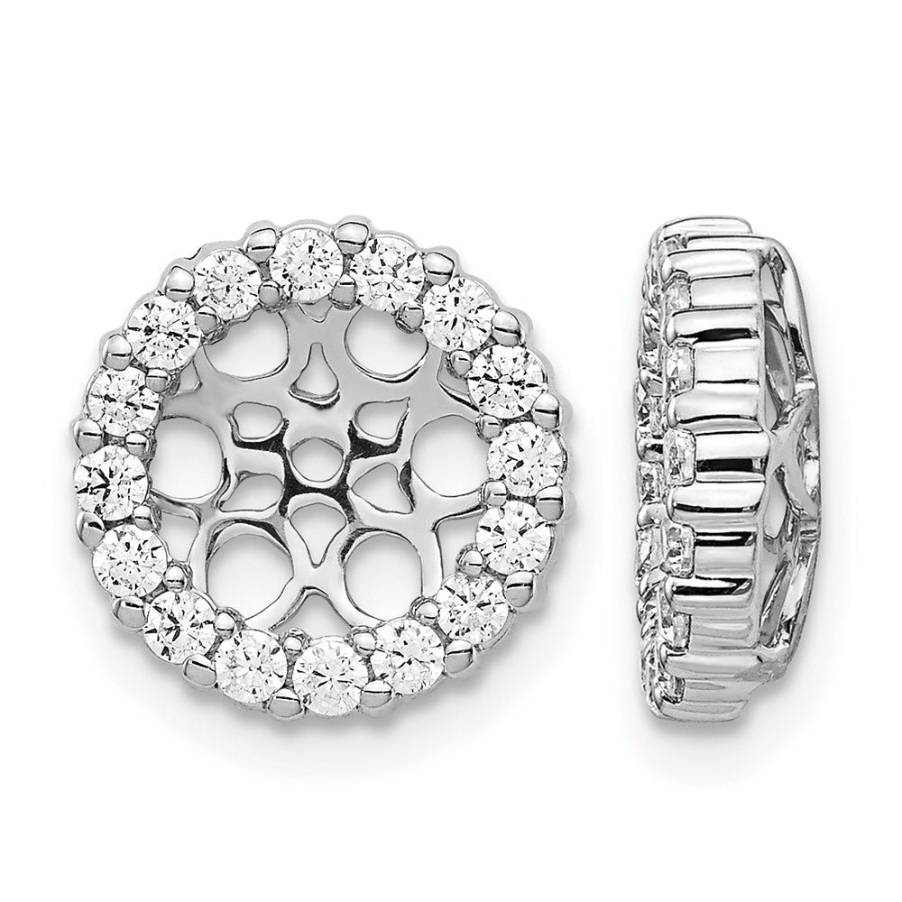 14k White Gold 3/4 carat Lab Grown Diamond VS/SI+ G+ with 7.5 mm Opening Complete Earring Jackets