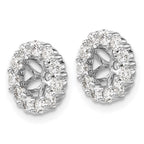 14k White Gold 1 carat Diamond Circle Earring Jackets