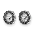 14k White Gold 1/4 carat Black Diamond Circle Earring Jackets