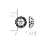 14k White Gold 1/4 carat Black Diamond Circle Earring Jackets