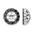 14k White Gold 1/4 carat Black Diamond Circle Earring Jackets
