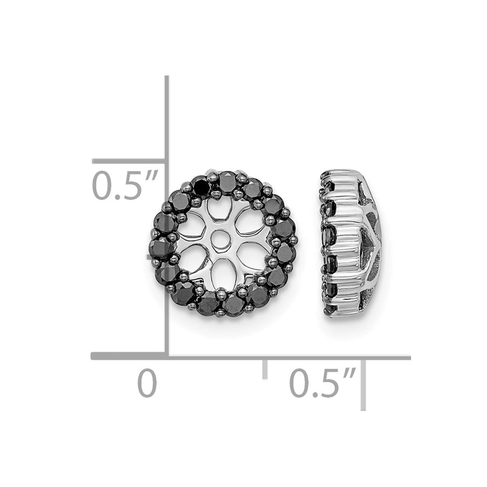 14k White Gold 1/2 carat Black Diamond Circle Earring Jackets
