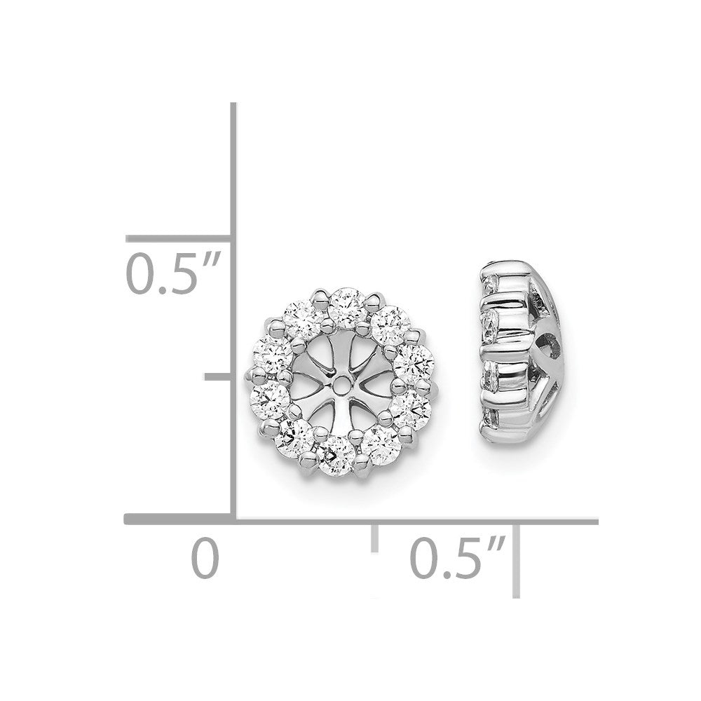 14k White Gold 5/8 carat Diamond Circle Earring Jackets