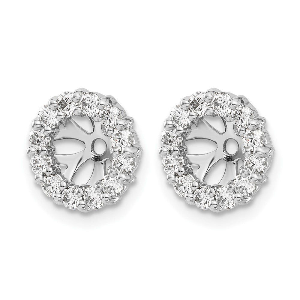 14k White Gold 3/4 carat Diamond Circle Earring Jackets