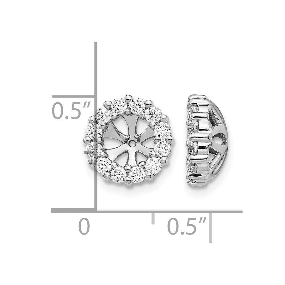 14k White Gold 3/4 carat Lab Grown Diamond VS/SI+ G+ for 5.25 mm Complete Earring Jackets