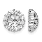 14k White Gold 3/4 carat Lab Grown Diamond VS/SI+ G+ for 5.25 mm Complete Earring Jackets