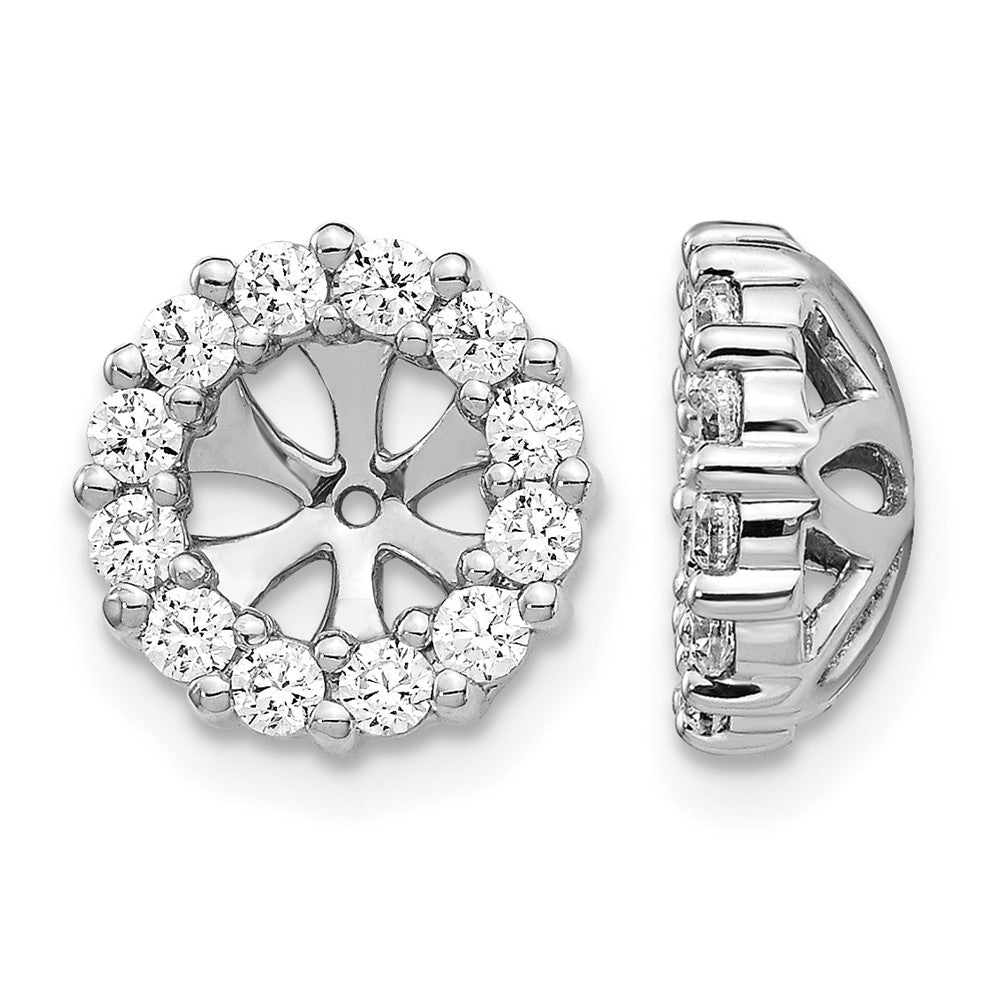 14k White Gold 3/4 carat Lab Grown Diamond VS/SI+ G+ for 5.25 mm Complete Earring Jackets