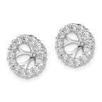 14k White Gold 1 carat Lab Grown Diamond VS/SI+ G+ for 6.5 mm Complete Earring Jackets