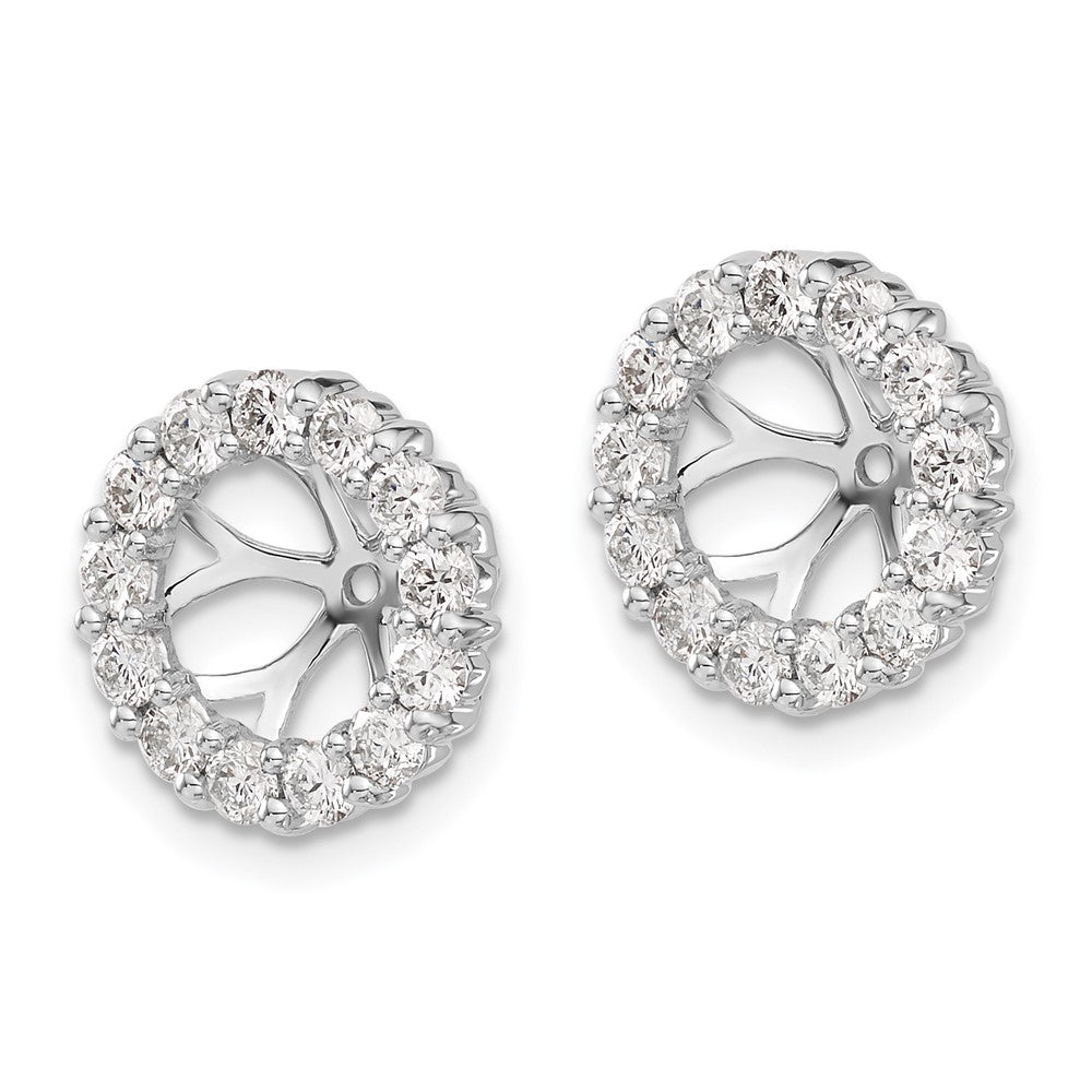 14k White Gold 1 carat Lab Grown Diamond VS/SI+ G+ for 6.5 mm Complete Earring Jackets