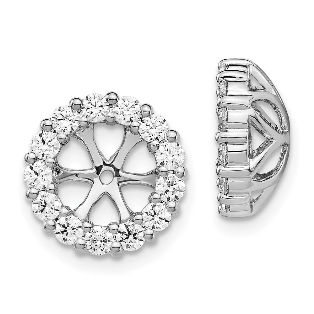 14k White Gold 1 carat Lab Grown Diamond VS/SI+ G+ for 6.5 mm Complete Earring Jackets