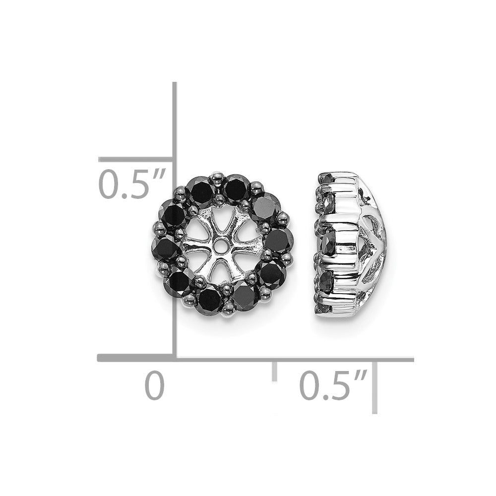 14k White Gold 5/8 carat Black Diamond Circle Earring Jackets