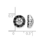 14k White Gold 5/8 carat Black Diamond Circle Earring Jackets