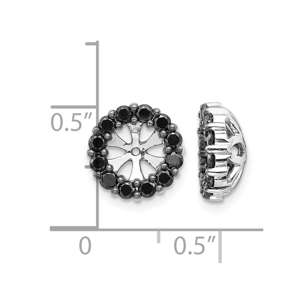 14k White Gold 3/4 carat Black Diamond Circle Earring Jackets