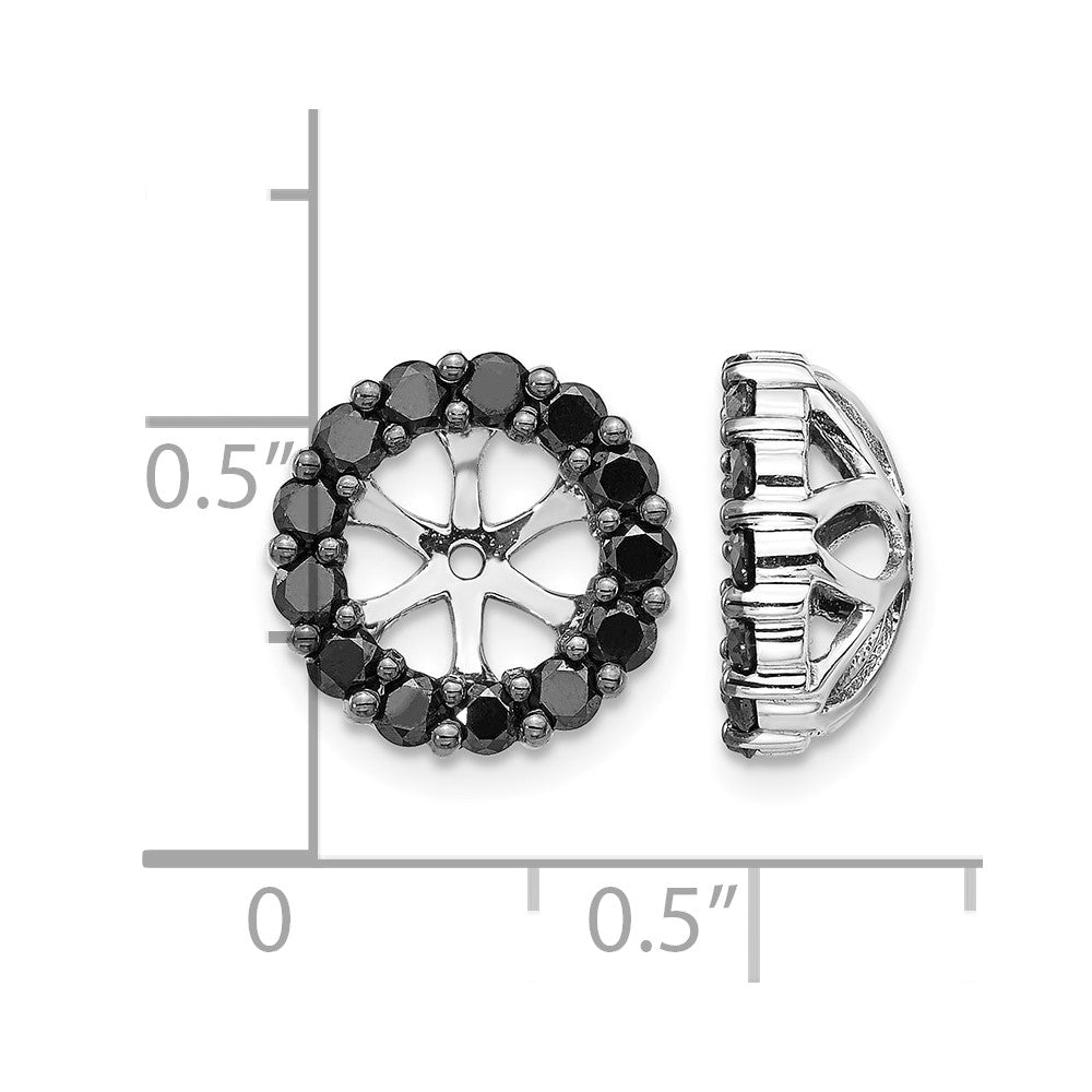 14k White Gold 1 carat Black Diamond Circle Earring Jackets