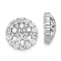 14k White Gold 1 carat Diamond Circle Earring Jackets