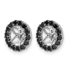 14k White Gold 1 carat Black Diamond Circle Earring Jackets