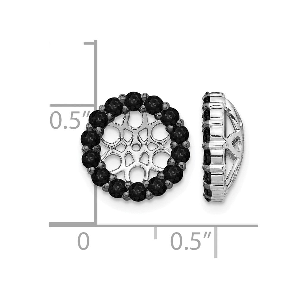 14k White Gold 1 carat Black Diamond Circle Earring Jackets