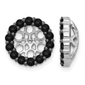 14k White Gold 1 carat Black Diamond Circle Earring Jackets