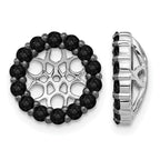 14k White Gold 1 carat Black Diamond Circle Earring Jackets