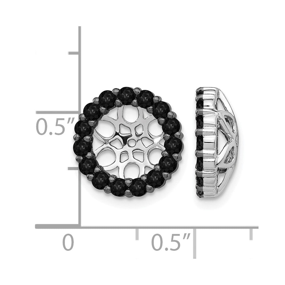 14k White Gold 1.05 carat Black Diamond Circle Earring Jackets