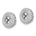 14k White Gold 1/2 carat Diamond Double Circle Earring Jackets