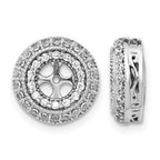 14k White Gold 1/2 carat Diamond Double Circle Earring Jackets