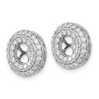 14k White Gold 1 carat Diamond Double Circle Earring Jackets