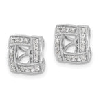 14k White Gold 1/3 carat Diamond Square Earring Jackets