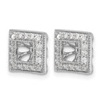 14k White Gold 1/3 carat Diamond Square Earring Jackets