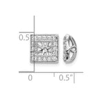 14k White Gold 1/3 carat Diamond Square Earring Jackets