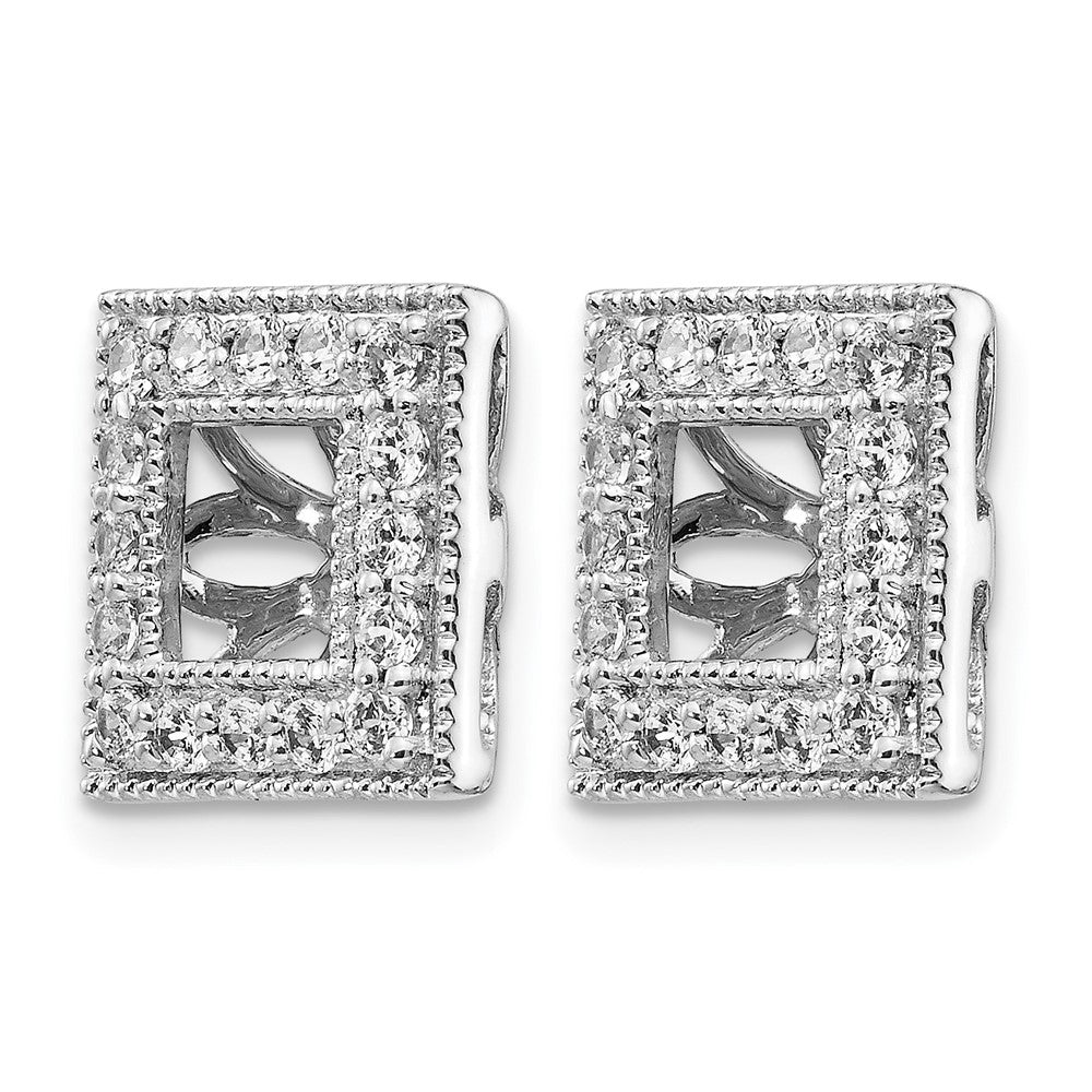 14k White Gold 1/2 carat Diamond Square Earring Jackets