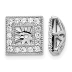 14k White Gold 1/2 carat Diamond Square Earring Jackets