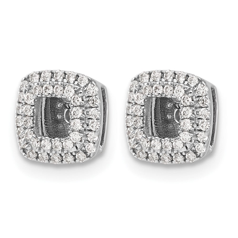 14k White Gold 1/4 carat Diamond Square Earring Jackets