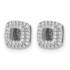 14k White Gold 1/4 carat Diamond Square Earring Jackets