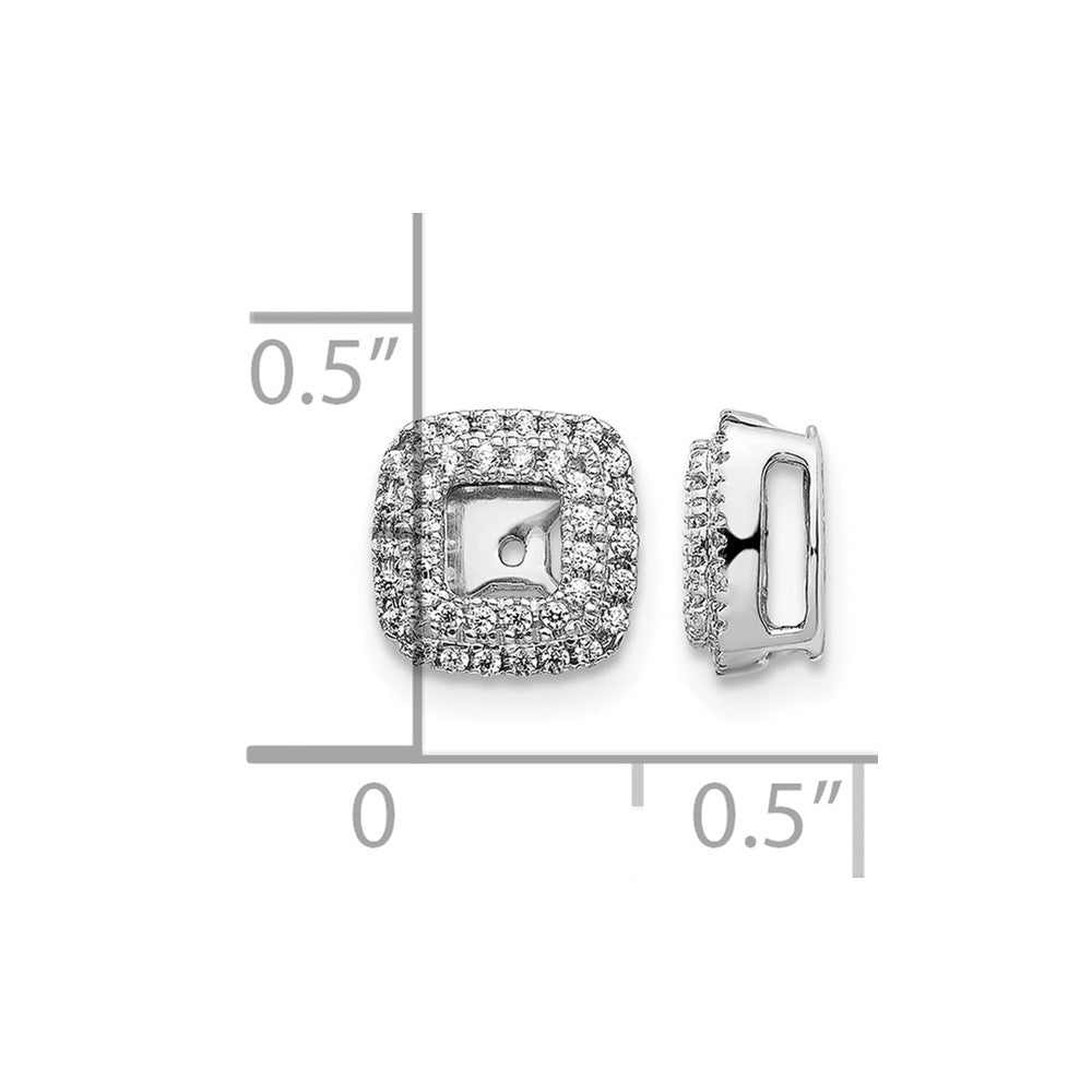 14k White Gold 1/4 carat Diamond Square Earring Jackets