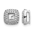14k White Gold 1/4 carat Diamond Square Earring Jackets