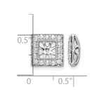 14k White Gold 1/2 carat Diamond Square Earring Jackets